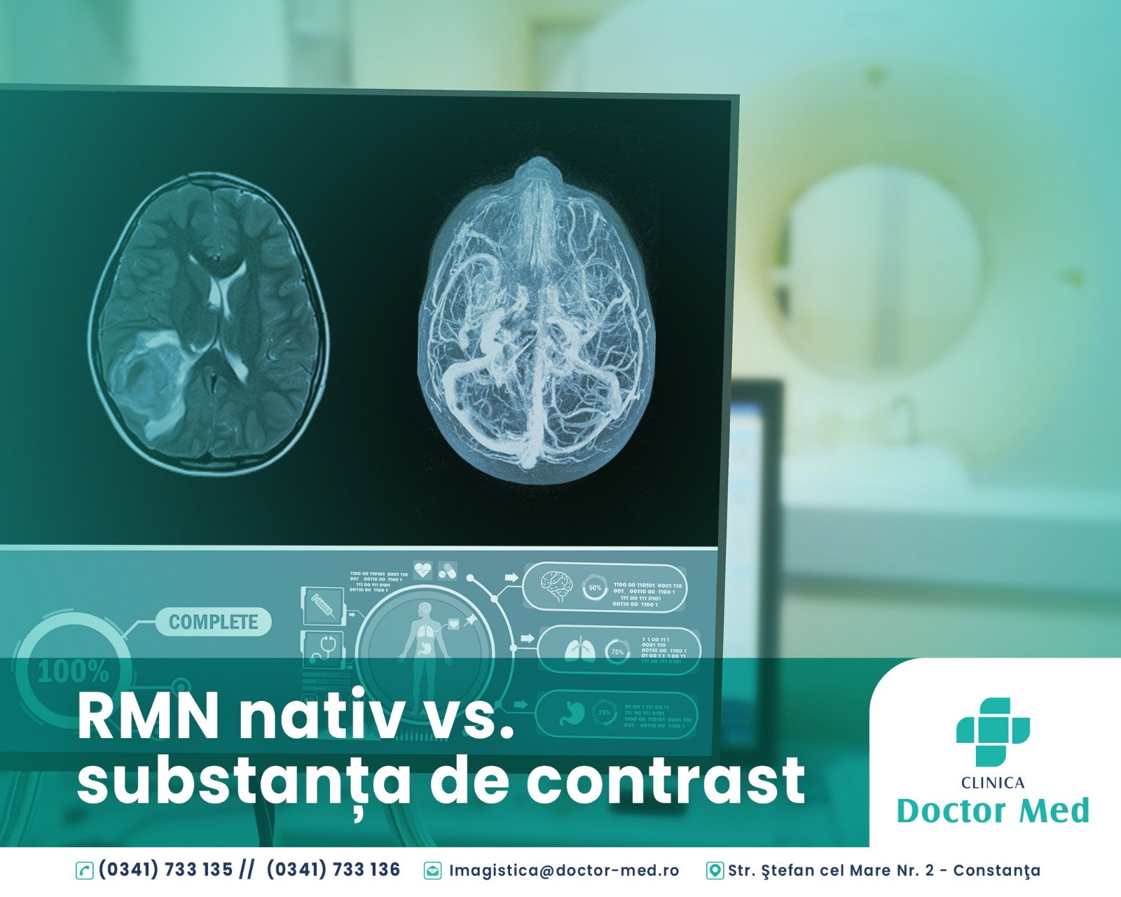 RMN nativ vs. substanța de contrast