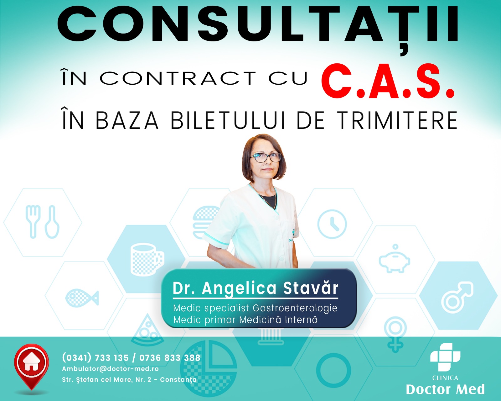 Consultații gratuite către specialitățile Gastroenterologie și Medicină internă